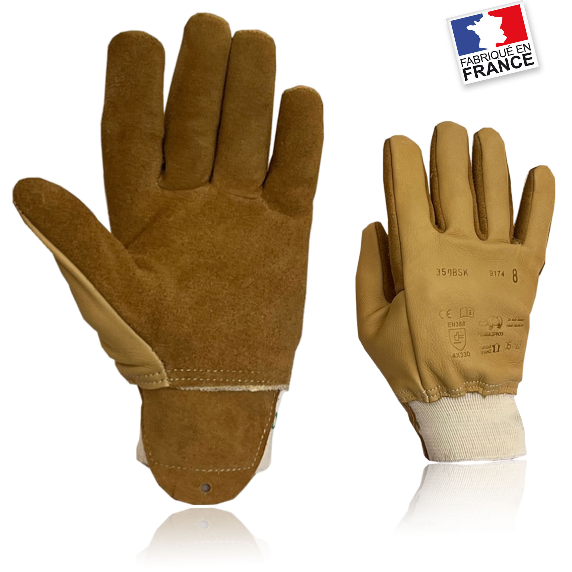 Gants Arlouan recto et verso, doublure Kevlar® anti-perforation certifiés EN 388